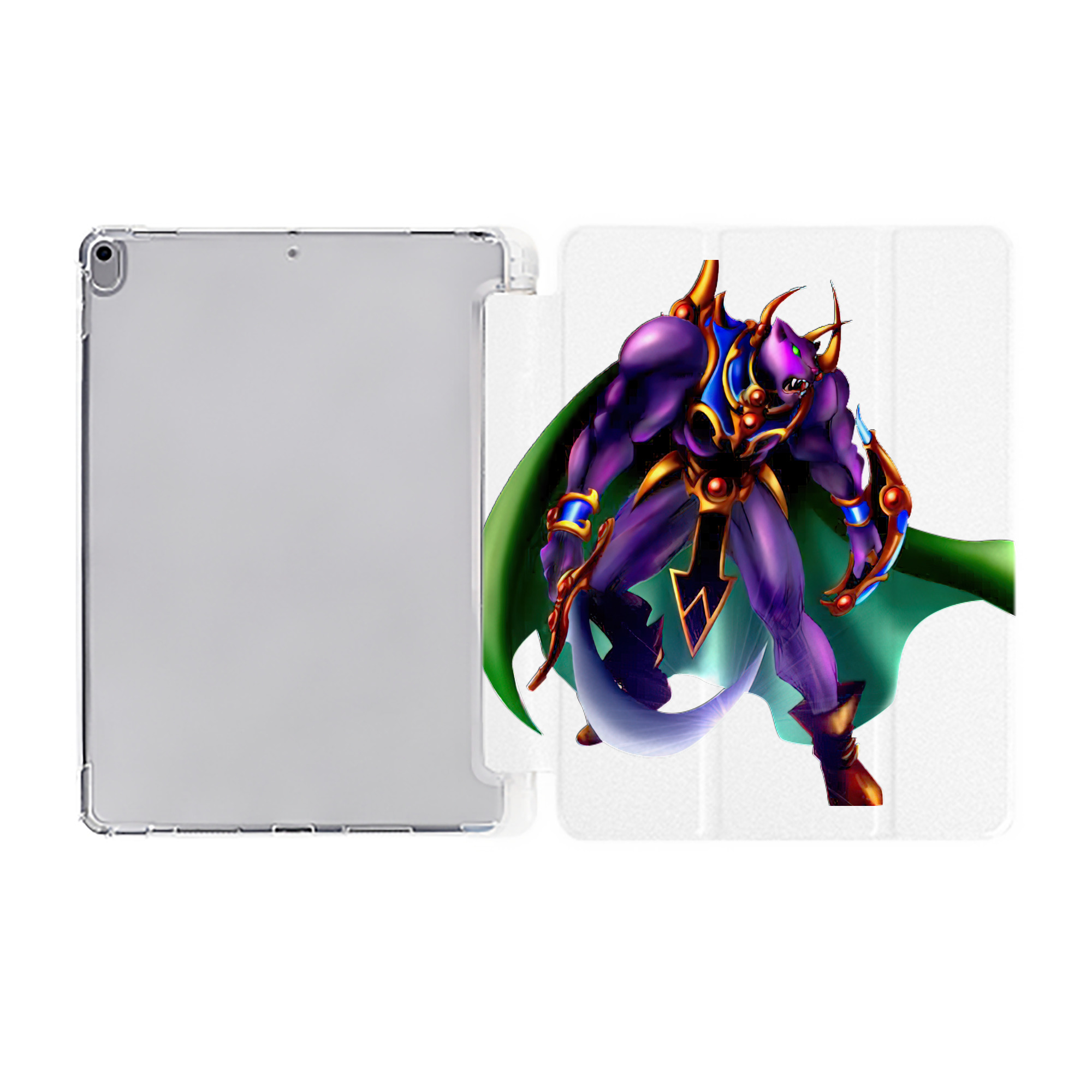 （画像用） 遊☆戯☆王 Yu-Gi-Oh! IPad ケース ペン収納付き 三つ折りスタンド PUレザー×シリコン 対応機種9.5/10.5/10.9インチ